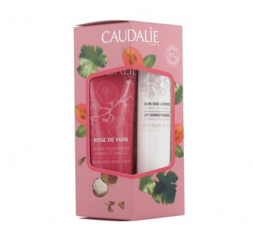 Caudalie LipHand Duo Rose de Vigne Hand and Nail Cream 30ml + Soin des levres Lip Conditioner 4,5gr