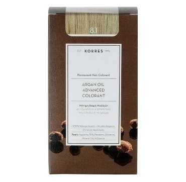 KORRES ARGAN OIL ADV.COLORANT 8.1 ΞΑΝΘΟ ΑΝΟΙΧΤΟ ΣΑΝΤΡΕ 145ml KORRES ARGAN OIL ADV.COLORANT 8.1 ΞΑΝΘΟ ΑΝΟΙΧΤΟ ΣΑΝΤΡΕ 145ml