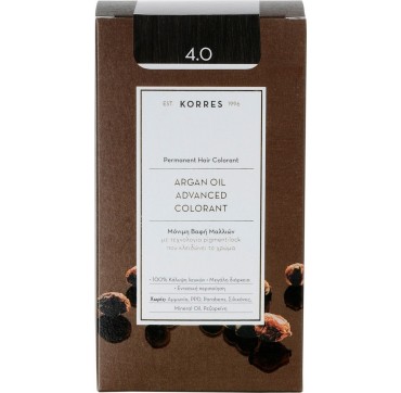 KORRES ARGAN OIL ADV.COLORANT 4.0 ΚΑΣΤΑΝΟ ΦΥΣΙΚΟ 145ml KORRES ARGAN OIL ADV.COLORANT 4.0 ΚΑΣΤΑΝΟ ΦΥΣΙΚΟ 145ml