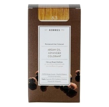 KORRES ARGAN OIL ADV. COLORANT ΒΑΦΗ 8,3 ΞΑΝΘΟ ΑΝΟΙΧΤΟ ΜΕΛΙ 145ml KORRES ARGAN OIL ADV. COLORANT ΒΑΦΗ 8,3 ΞΑΝΘΟ ΑΝΟΙΧΤΟ ΜΕΛΙ 145ml