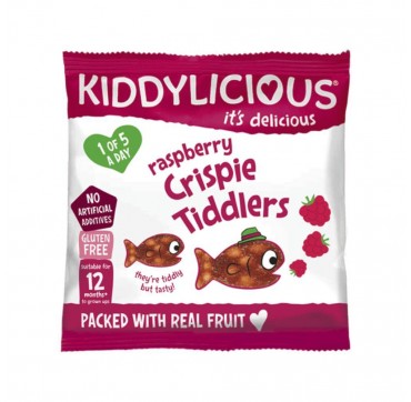 Kiddylicious Crispy Tiddlers Raspberry 12m+ Ψαράκια Βατόμουρο, 12gr