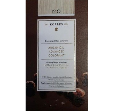 KORRES ARGAN OIL ADV. COLORANT ΒΑΦΗ 12.0 ΞΑΝΘΟ ΣΠΕΣΙΑΛ 145ml KORRES ARGAN OIL ADV. COLORANT ΒΑΦΗ 12.0 ΞΑΝΘΟ ΣΠΕΣΙΑΛ 145ml