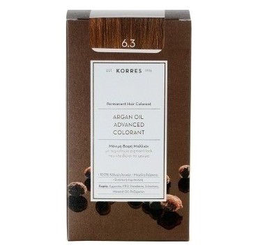 KORRES ARGAN OIL ADV. COLORANT ΒΑΦΗ 6,3 ΞΑΝΘΟ ΣΚΟΥΡΟ ΜΕΛΙ 145ml KORRES ARGAN OIL ADV. COLORANT ΒΑΦΗ 6,3 ΞΑΝΘΟ ΣΚΟΥΡΟ ΜΕΛΙ 145ml