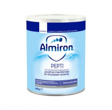 NUTRICIA - ALMIRON Pepti Γάλα για Βρέφη 0m+ με Αλλεργία στην Πρωτεΐνη του Αγελαδινού Γάλακτος 400gr