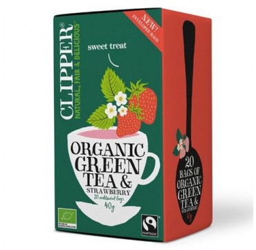 Clipper Βιολογικό Πράσινο Τσάι με Φράουλα / Organic Green Tea & Strawberry (20φακ - 40γρ)