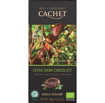  Cachet Μαύρη Σοκολάτα Με 85% Κακάο 100gr 