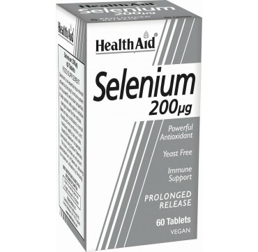 Health Aid Selenium 200μg Συμπλήρωμα Διατροφής με Σελήνιο για Αντιοξειδωτική Προστασία, 60tabs