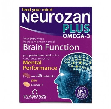 Vitabiotics Neurozan Plus Omega 3 Συμπλήρωμα Διατροφής για Σωστή Εγκεφαλική Λειτουργία 56Caps