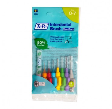 TePe Interdental Brushes Μεσοδόντια Βουρτσάκια Mixed Pack All Sizes 8τμχ