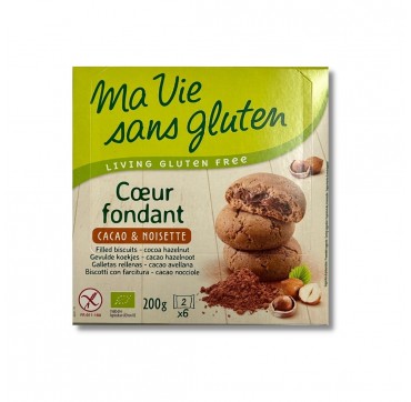 Ma Vie Sans Gluten Coeur Fondant Cacao & Noisette- Μπισκότα με Γέμιση Κακάο & Φουντούκι Χωρίς Γλουτένη 200 gr