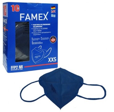 Famex XXS Mask FFP2 (Παιδική) Μάσκα Tύπου FFP2 Μπλέ, 10 τμχ