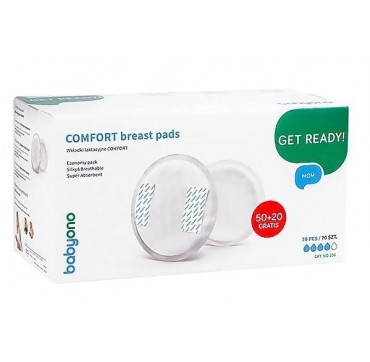 Babyono Comfort Breast Pads Επιθέματα Θηλασμού, 50τχμ + 20τμχ Δώρο