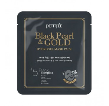 PETITFEE Black Pearl & Gold Hydrogel Face Mask 5pcs 