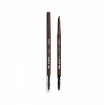 Gosh Ultra Thin Brow Pencil Dark Brown Μολύβι Φρυδιών με Βουρτσάκι 003, 1 τμχ