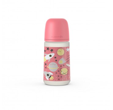 Suavinex Πλαστικό Μπιμπερό με Θηλή Σιλικόνης 3m+ Pink Space, 270ml
