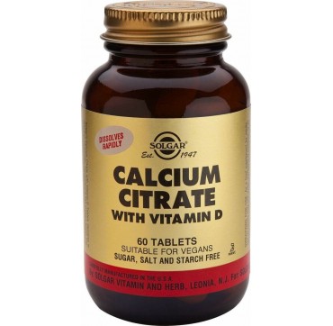 Solgar Calcium Citrate With Vit. D3 60tabs