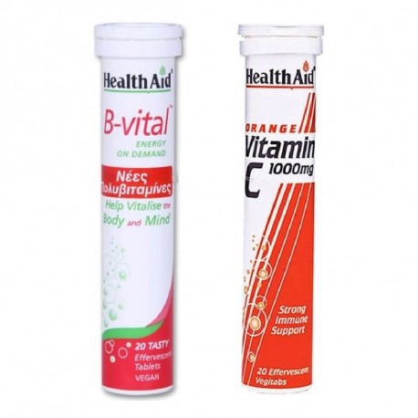 Health Aid B-vital Βερίκοκο 20effer.tabs + Vitamin-c 1000mg 20effer.tabs