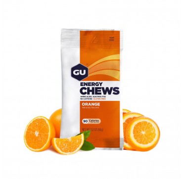 GU Energy Chews Μασώμενα Ενεργειακά Καραμελάκια Πορτοκάλι, 60gr