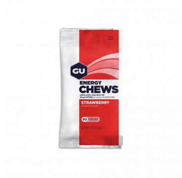 GU Energy Chews 20mg Caffeine Μασώμενα Ενεργειακά Καραμελάκια Φράουλα,60gr