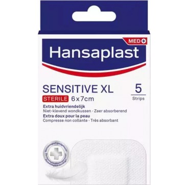 Hansaplastl XL Sensitive Sterile Αποστειρωμένα Αυτοκόλλητα Επιθέματα 6x7cm 5τμχ