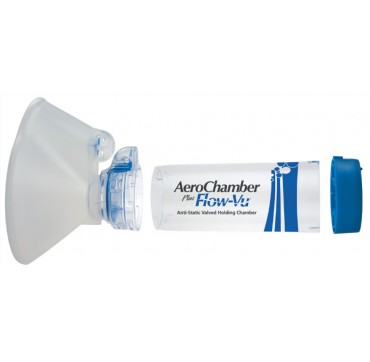 Trudell Aerochamber Plus Flow-Vu Ενηλίκων Large Αεροθάλαμος Εισπνοών Με Mάσκα (5+ ετών) 