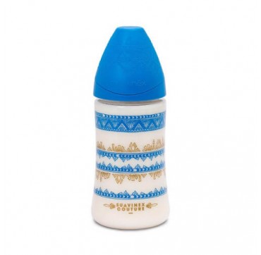 SUAVINEX COUTURE ΓΥΑΛΙΝΟ ΜΠΙΜΠΕΡΟ 3P ΡΥΘΜΙΖΟΜΕΝΗΣ ΡΟΗΣ ΜΕ ΣΤΡΟΓΓΥΛΗ ΘΗΛΗ WHITE +0m 270ml