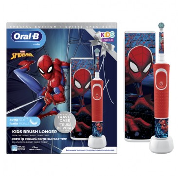 Oral-B Kids Spiderman Special Edition Ηλεκτρική Οδοντόβουρτσα & Θήκη Ταξιδίου,1 τμχ