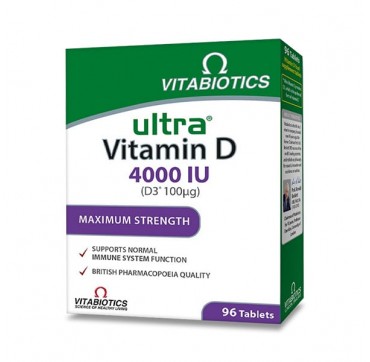 Vitabiotics Ultra Vitamin D3 4000iu Συμπλήρωμα Διατροφής 96 tabs