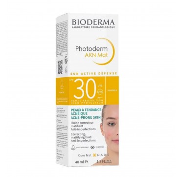 Bioderma Photoderm AKN Mat Fluid Spf30 Αντιηλιακό Προσώπου για Ματ Αποτέλεσμα, 40ml