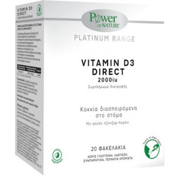 Power of Nature Platinum Range Vitamin D3 Direct 2000iu, 20 sticks