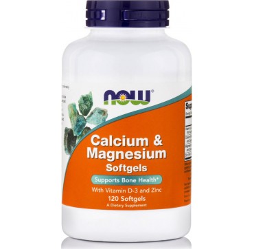 Now Calcium & Magnesium With Vit D-3 & Zinc, 120 softgels