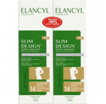 Elancyl Promo Slim Design 45+ Συσφιγκτική Κρέμα κατά της Χαλάρωσης 2 x 200ml (-50% στο 2ο Προϊόν)
