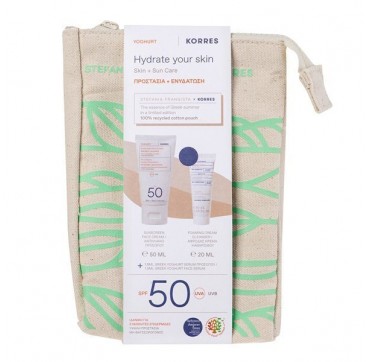 Korres X Stefania Frangista Promo Yoghurt Sunscreen Face Cream SPF30 50ml+Foaming Cream Cleanser 20ml+Greek Yoghurt Serum 1.5ml