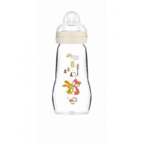 Mam Μπιμπερό Γυάλινο Feel Good 260ml – Συλλογή Forest (377SB), 1τμχ