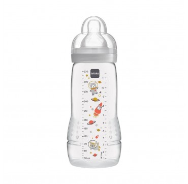 Mam Easy Active Πλαστικό Μπιμπερό με Θηλή Σιλικόνης (361SG)Ροζ 4+ μηνών,330ml