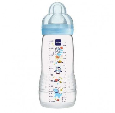 Mam Easy Active Πλαστικό Μπιμπερό με Θηλή Σιλικόνης (361SG)Ροζ 4+ μηνών,330ml