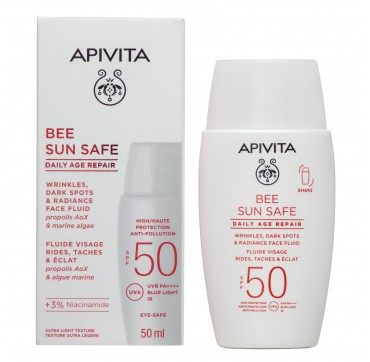 Apivita Bee Sun Safe Daily Age Repair SPF50 Λεπτόρρευστη Κρέμα Προσώπου Κατά των Πανάδων & των Ρυτίδων, 50ml