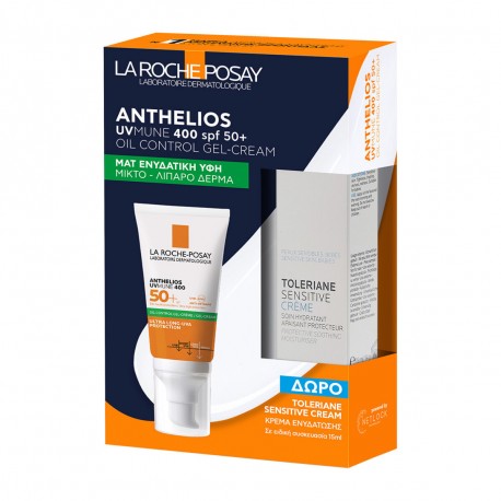 La Roche-Posay Promo Anthelios UVMune 400 Oil Control Gel-Cream SPF50+ 50ml & Toleriane Sensitive Cream 15ml