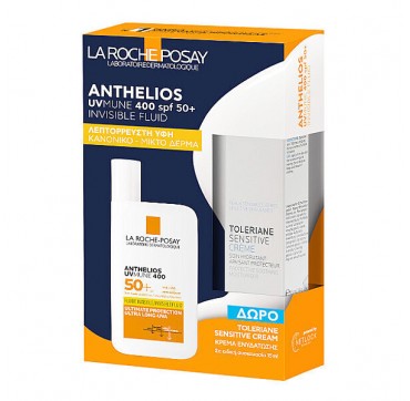 La Roche-Posay Promo Anthelios UVMune 400 Invisible Fluid SPF50+ 50ml & Toleriane Sensitive Cream 15ml