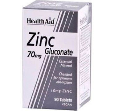 Health Aid Vegan Zinc Gluconate 70mg 90tabs