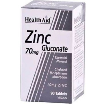 HEALTH AID ZINC GLUCONATE 70mg 90tabs HEALTH AID ZINC GLUCONATE 70mg 90tabs