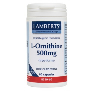 LAMBERTS L-ORNITHINE 500mg 60caps LAMBERTS L-ORNITHINE 500mg 60caps