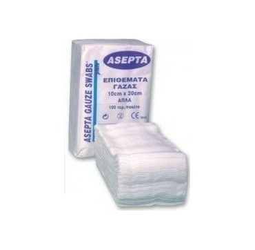 ASEPTA GAUZE ΜΗ ΑΠΟΣΤΕΙΡΩΜΕΝΕΣ ΓΑΖΕΣ 8ply 10Χ20cm 100τεμ ASEPTA GAUZE ΜΗ ΑΠΟΣΤΕΙΡΩΜΕΝΕΣ ΓΑΖΕΣ 8ply 10Χ20cm 100τεμ
