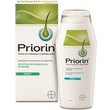 BAYER PRIORIN ΣΑΜΠΟΥΑΝ ΚΑΤΑ ΤΗΣ ΤΡΙΧΟΠΤΩΣΗΣ ΓΙΑ ΛΙΠΑΡΑ/ΑΔΥΝΑΜΑ ΜΑΛΛΙΑ 200ml BAYER PRIORIN ΣΑΜΠΟΥΑΝ ΚΑΤΑ ΤΗΣ ΤΡΙΧΟΠΤΩΣΗΣ ΓΙΑ ΛΙΠΑΡΑ/ΑΔΥΝΑΜΑ ΜΑΛΛΙΑ 200ml