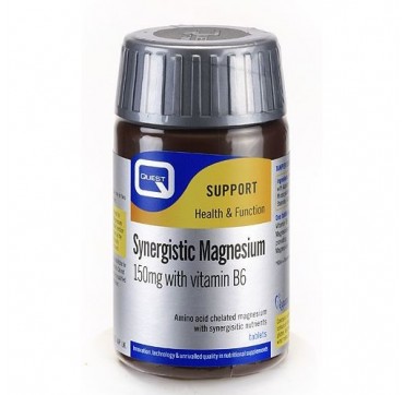 Quest Synergistic Magnesium 150mg W/b6 60tabs