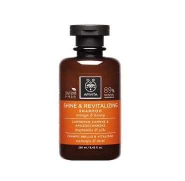 APIVITA Shine & Revitalizing Shampoo Σαμπουάν Λάμψης & Αναζωογόνησης με Πορτοκάλι & Μέλι, 250ml