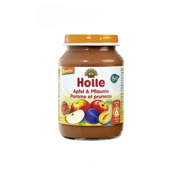 Holle μήλο & δαμάσκηνο από 6 μηνών σε βάζο 190gr Holle μήλο & δαμάσκηνο από 6 μηνών σε βάζο 190g