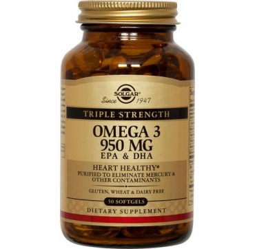 SOLGAR OMEGA-3 TRIPLE STRENGTH 50softgels SOLGAR OMEGA-3 TRIPLE STRENGTH 50 softgels