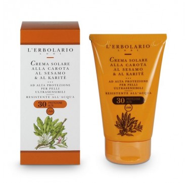 L'ERBOLARIO SUN CREAM WITH CARROT SESAME & SHEA FOR ULTRA-SENSITIVE SKIN 30SPF 125ML L'ERBOLARIO SUN CREAM WITH CARROT SESAME & SHEA FOR ULTRA-SENSITIVE SKIN 30SPF 125ML