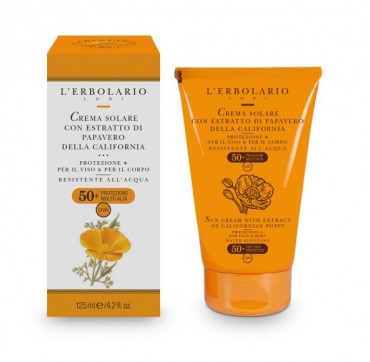 L'erbolario Sun Cream With Extract Of Californian Poppy For Face & Body Very High Protection Spf50+ 125ml